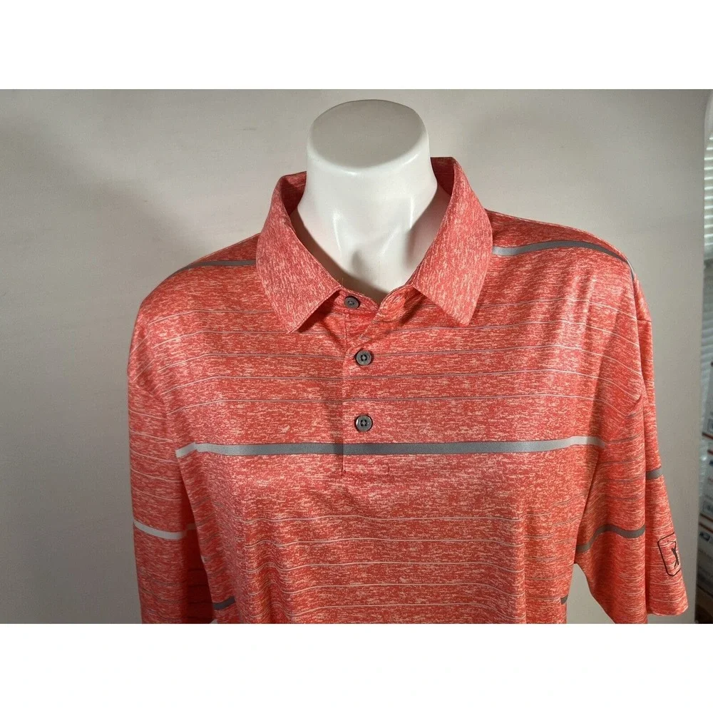 PGA Tour Polo Shirt Mens 2XL Striped Golfcore Casual Performance Athletic